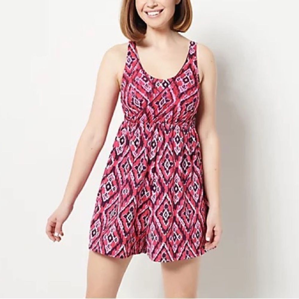 Denim & Co. Beach Mesh Wrap-Front Swim Romper